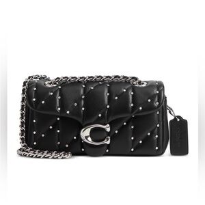 Coach Black Quilted Leather Studded Crossbody with Silver Hardware